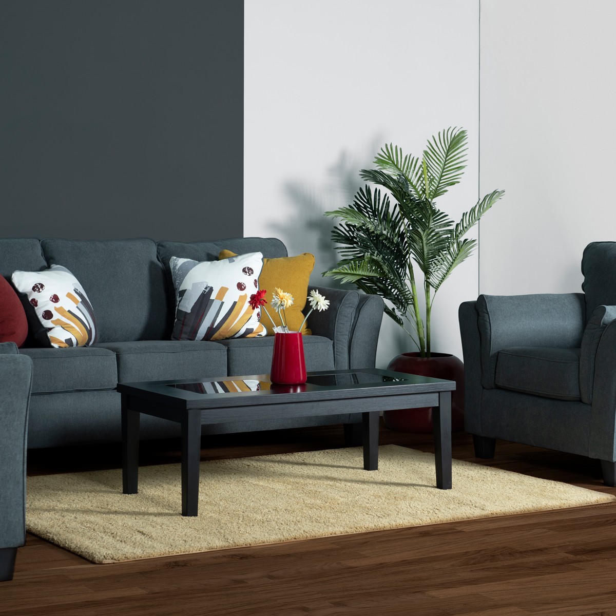 Dark Grey living room Set | HUB Furniture