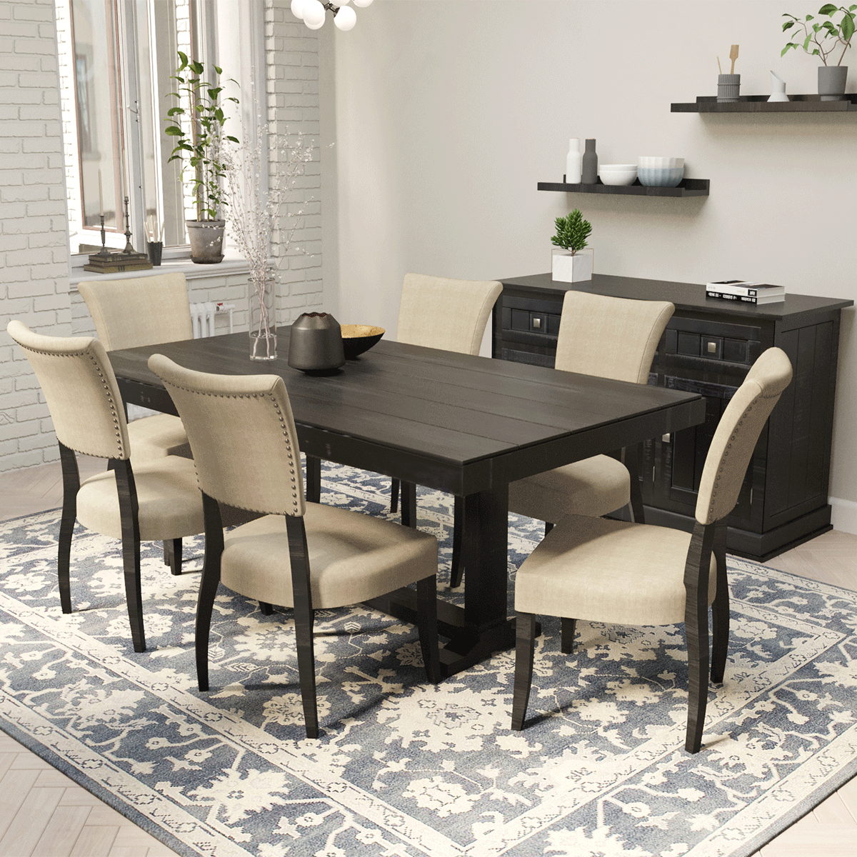 Brown Black Small Dining Room Set HUB Furniture Egypt