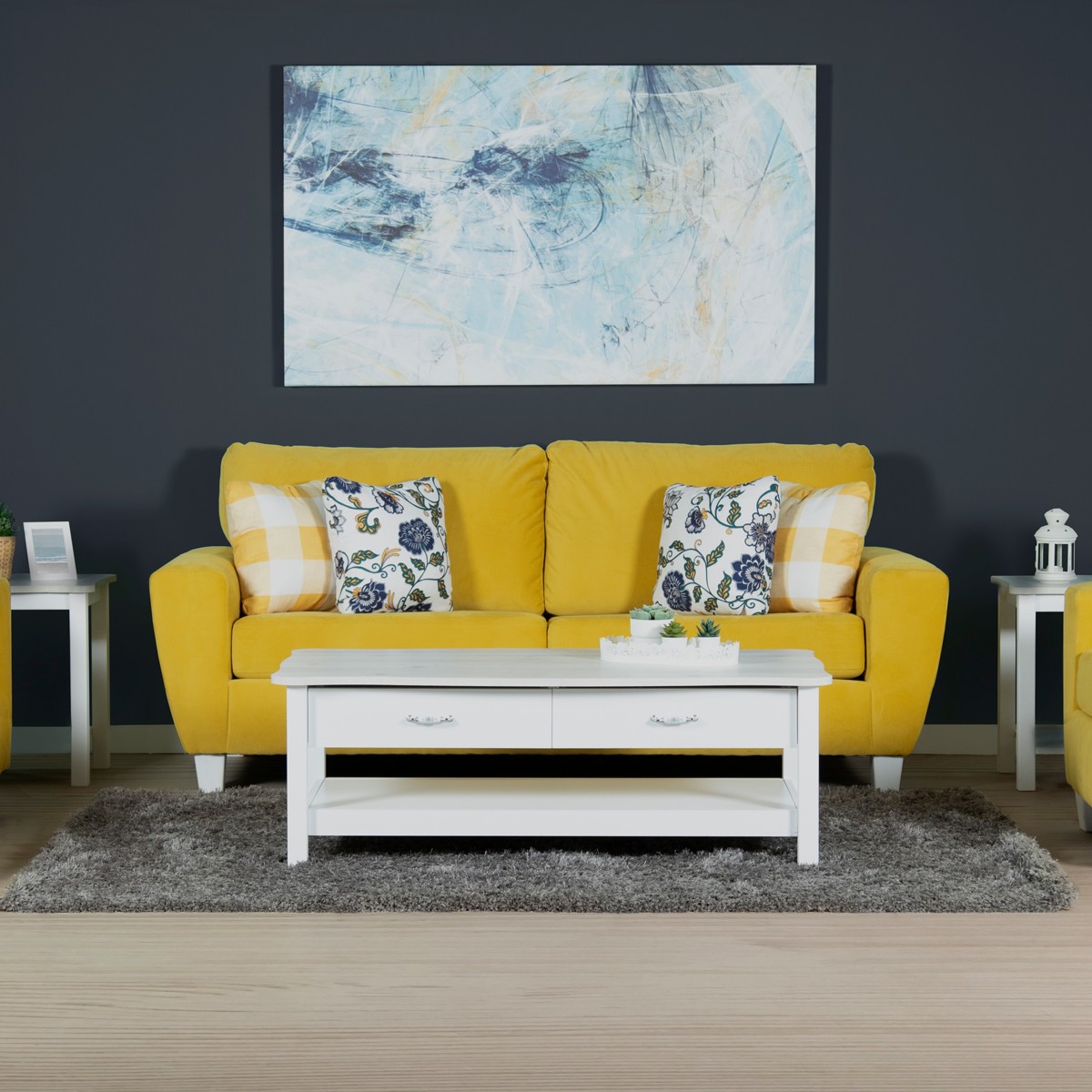 Modern Yellow Living Room Set Hub