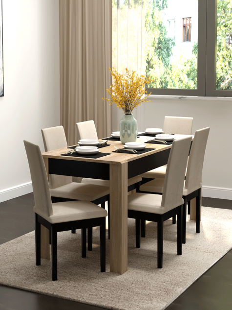 METROPOL-EM-DN Dining table with 6 chairs