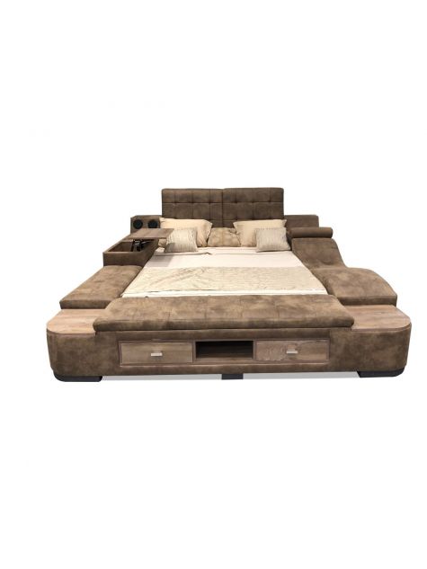 Multifunctional Brown Queen Bed