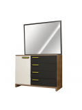 grey wooden dresser, bedroom, hub furniture