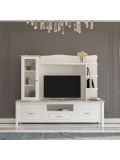 white tv table, living room, hub furniture