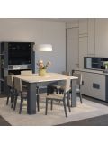 square, dining set, grey, offwhite