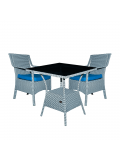grey, blue, outdoor furniture