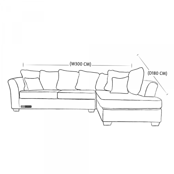 Brown right L shaped sofa