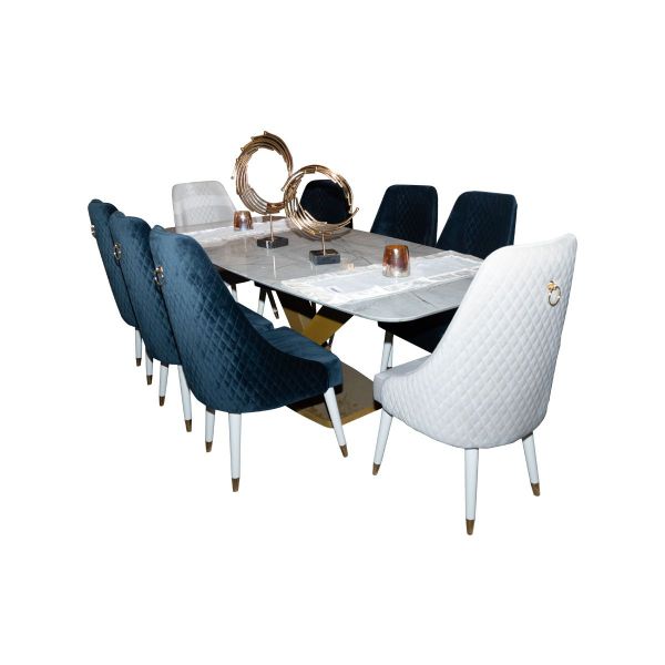LF-D000100 Dining table with 8 chairs
