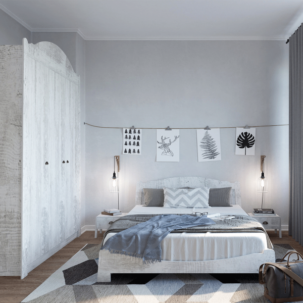 Off-white Modern Queen Bedroom