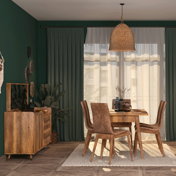 غرفة سفرة كاملة بني فاتح