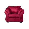 comfy armchair, red armchair, living room
