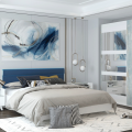 Modern Upholstered Blue Queen Bedroom, 160cm bedroom , queen bedroom , modern bedroom 