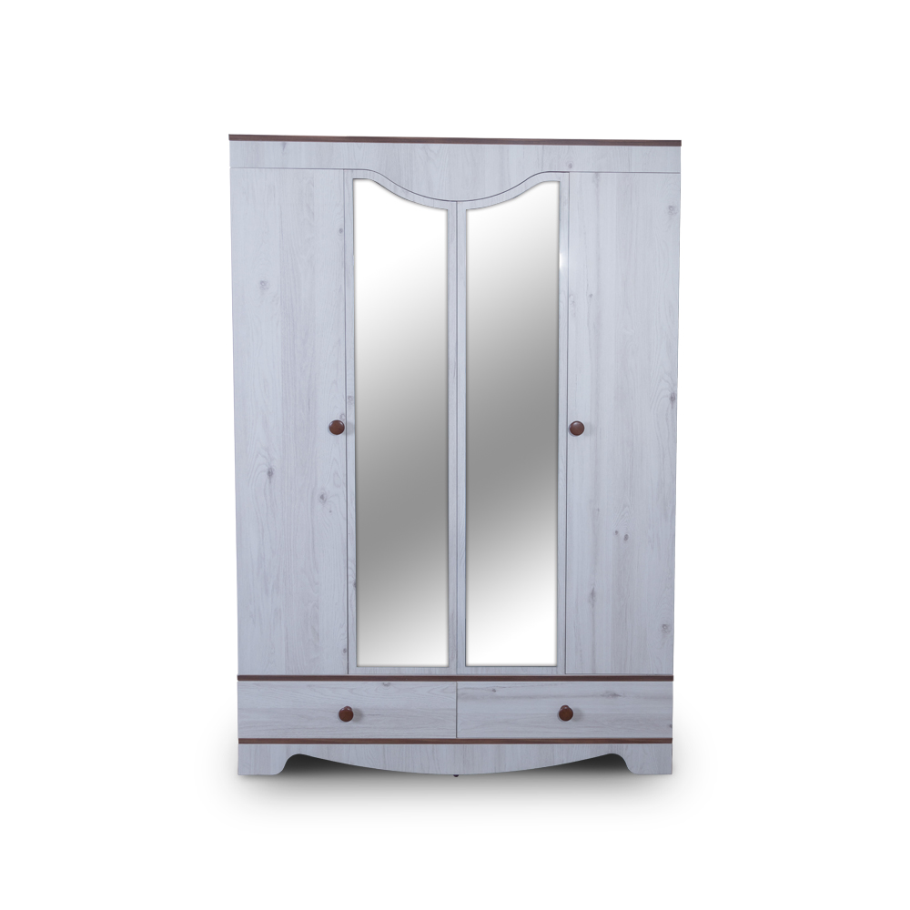 White mirrored 4 Doors Wardrobe Hub Furniture Egypt
